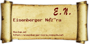 Eisenberger Nóra névjegykártya