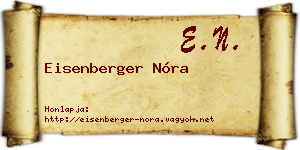 Eisenberger Nóra névjegykártya
